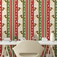 thumbnail image 3 of Ambesonne Christmas Peel & Stick Wallpaper for Home, Deer Pines Borders, 13"x100", Green Dark Coral White, 3 of 6