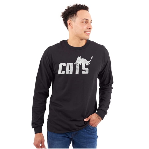 Cats Kittycat Feline Lovers Cool Cute Plus Size Long Sleeve Graphic Tee Shirt Brisco Brands 2X