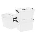 thumbnail image 4 of Nesmilers 20 Quart 4 Pack Lidded Plastic Storage Boxes, Clear Plastic Storage Totes, 4 of 4
