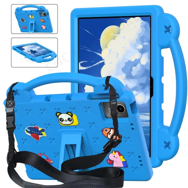 Cute Kids EVA Foam Cover with Kickstand For TCL NXTPaper Tab 11 Case 9166G 9466X 10.95 Inch Tablet PC Portable Protector Funda Case with Strap-LB TCL NXTPaper 11