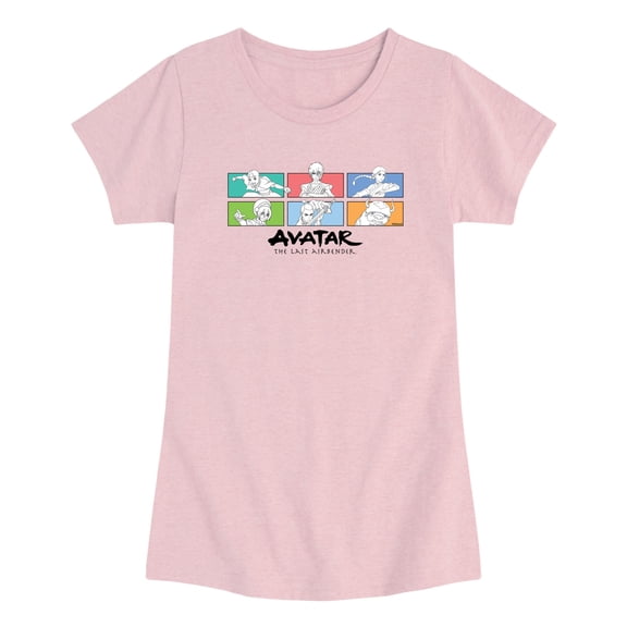 Avatar - The Last Airbender - Colorful Group - Toddler Girls Fitted Short Sleeve T-Shirt