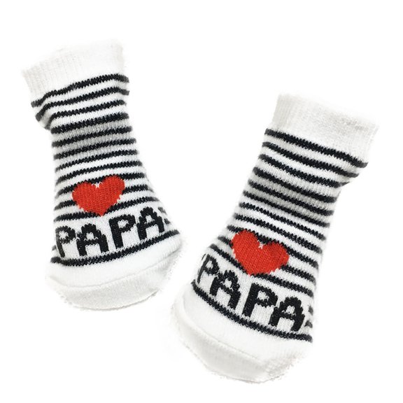 Opvise Cute Infant Baby Girl Boy Soft Warm Cotton Love Mama/Papa Letters Socks Gift