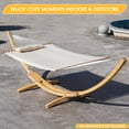 thumbnail image 2 of 13 Feet Russian Pine Hardwood Arc Frame Hammock Stand with Hooks and Chains-Natural, 2 of 8
