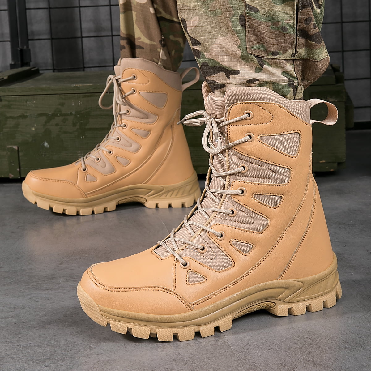 VOVORY Winter Warm Mens Snow Boots Male Lightweight Hiking Desert Boots Outdoor Sport Walking Shoes for Women