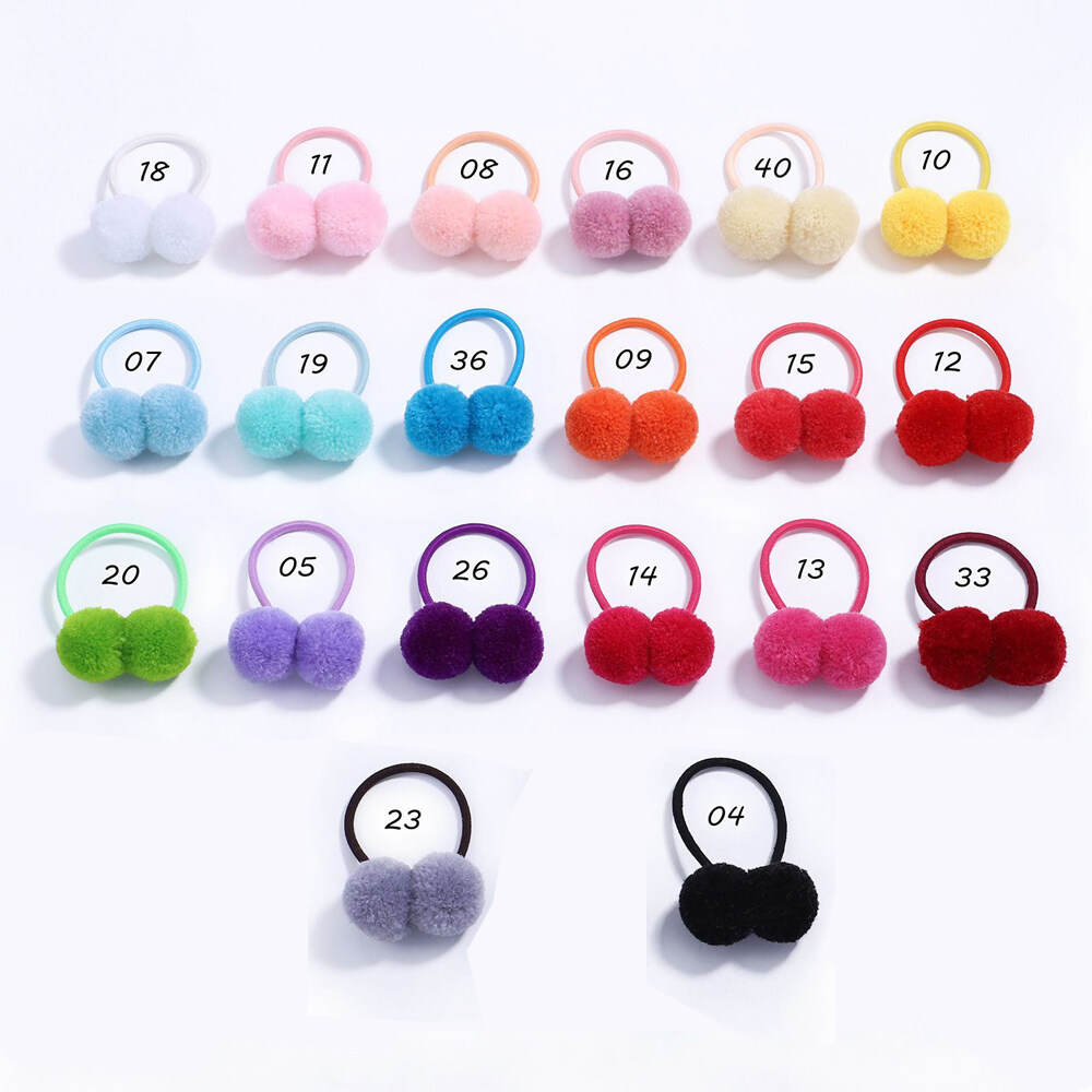 Peaoy 40PCS Baby Hair Ties for Infants Toddler Girls Cute Small Fuzzy Pom Pom Hair Ties Pom Ball Rubber Bands Elastic Ponytail Holders - image 2 of 5