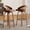 Brown, 26in, variant on Farini Swivel Bar Stools Set of 2, Upholstered PU Leather Stools with Rattan Back & Footrest, 26" Counter Height for Kitchen Island, Bar, or Dining Room, Black