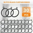 thumbnail image 2 of 30 PCS Curtain Rings, 1.5 Inch Curtain Rings Metal Drapery Ring for Curtain Rods Black, 2 of 6