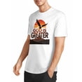 thumbnail image 3 of USPEED Men's Vintage God Is Greater Christian T-Shirt Bald Eagle Mountain Sunset Short Sleeve Casual Outdoor Faith Daily Wear Top, 3 of 5