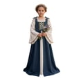 thumbnail image 3 of Liyamei Girls Medieval Court Dress Long Sleeve Off Shoulder Stage Performance Gown 3-10Y, 3 of 5