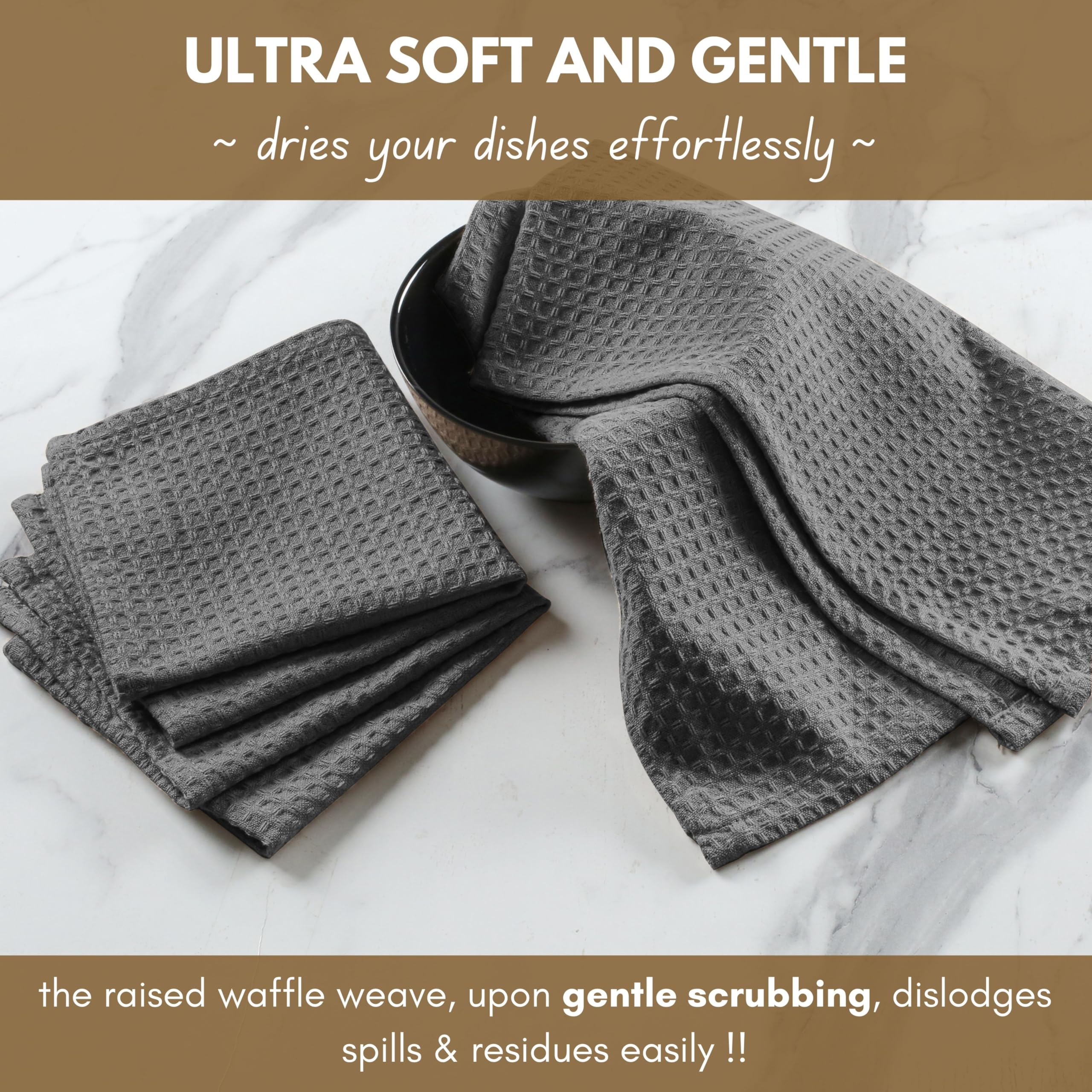 Native Fab 10-Piece Kitchen Set - 100% Cotton, Includes Dishcloths, Dish Towels, Oven Mitts, Potholders, Heat Resistant & Durable, Ideal for Baking, Cooking, and Everyday Kitchen Tasks - Grey