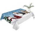 thumbnail image 2 of Blue Christmas Table Cloth Waterproof Tablecloths, Snowman Xmas Tree Winter Snowflake Tablecloth Dining Table Cover for Kitchen Party Tabletop Outdoor, Rectangle Tablecloth 60x102 Inch, 2 of 9
