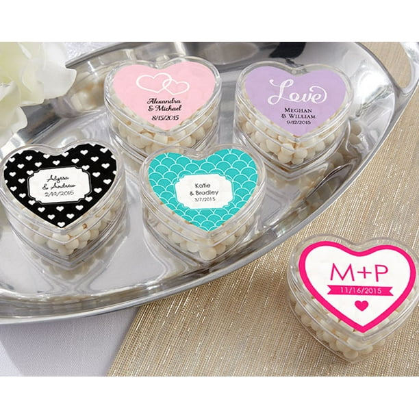 Clear Heart Favor Container Wedding (Set of 72) Perfect Favor
