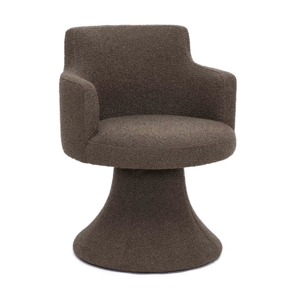 TOV Furniture Jeffree Chocolate Brown Performance Boucle Swivel Dining Chair