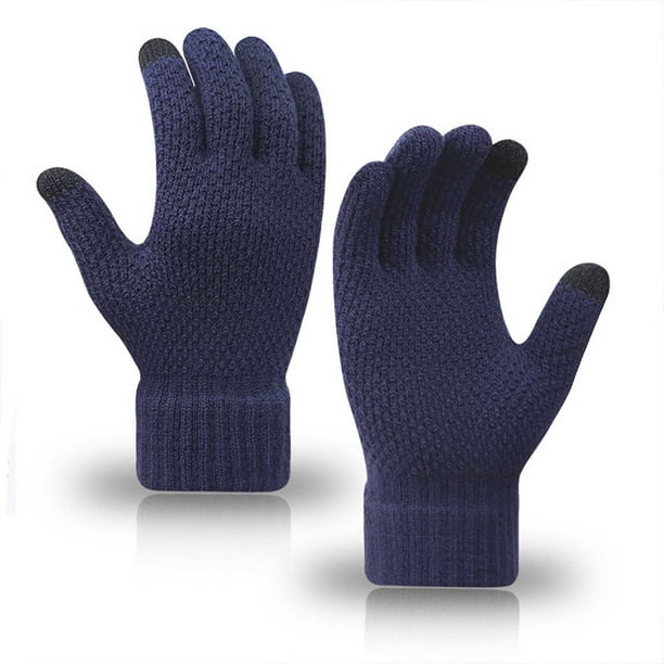 Guantes para hombre y mujer, de color bloqueado, para exteriores, sin dedos, de lana gruesa, informales, de moda, con parte superior acrílica.