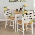 thumbnail image 5 of Please Take off Your Shoes Chair Covers Set of 4 Lemon Floral Chair Back Covers Stretch Removable Washable Slipcovers Protector for Dining Room Kitchen Party Decor, 5 of 9