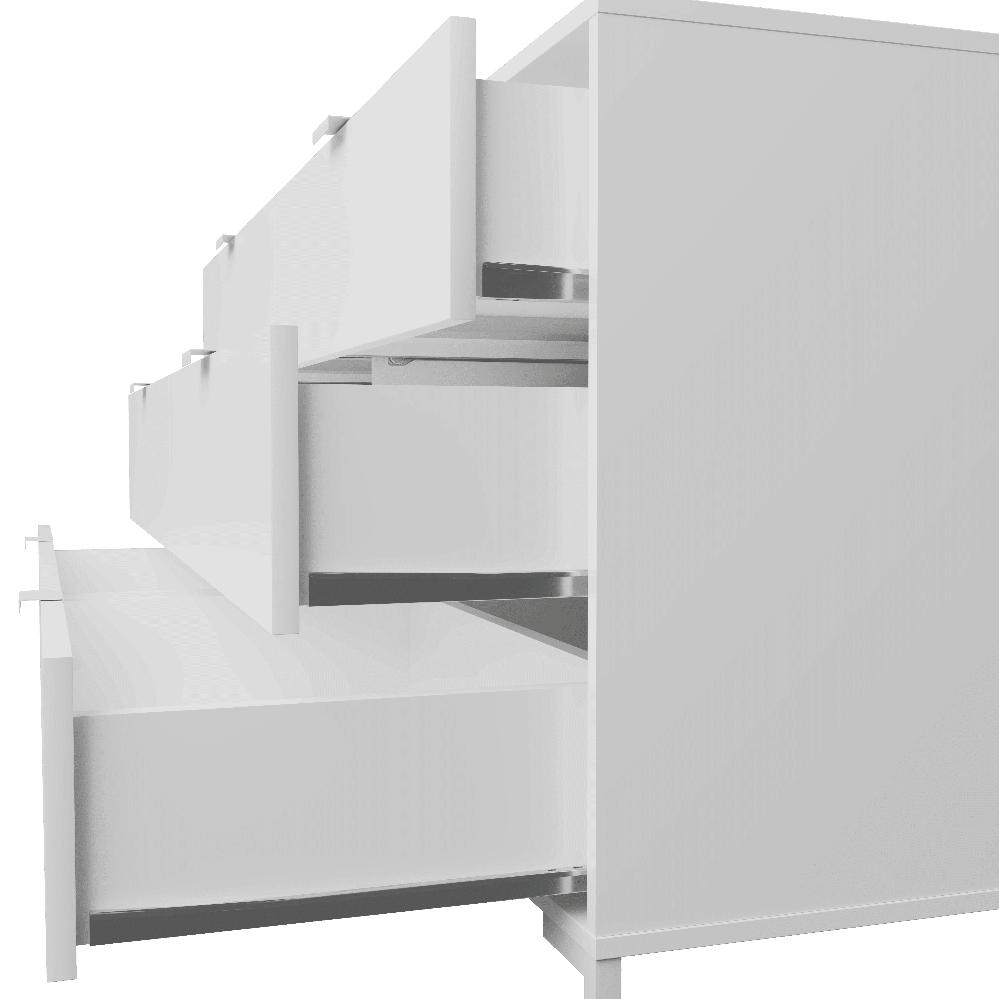 Kappesberg Collins 6-Drawer Dresser with Aluminum Handles, 57.1”W – White - for Adults and Teens