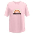 thumbnail image 5 of T-shirt Ample à Imprimé Lettrage, Manches Longues, Polyester, Femme, Épaule, Col Ras du Cou, Manches Courtes Longues, Haut à Manches Thermiques pour Femme, 5 of 5