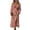 Dusty Pink, variant on Women's Floral Print Flounce Sleeve Midi Dress with Tie Details Ninety Five Percent Polyester And Five Percent Elastane