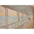 thumbnail image 2 of Jan Ciągliński 18x14 Black Ornate Wood Framed Double Matted Museum Art Print Titled - Corinth (On Board the Bohemia) (1910), 2 of 5