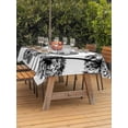 thumbnail image 3 of Outdoor Tablecloths with Umbrella Hole & Zipper, Dandelion Tablecloth Rectangle 60x84 Inch, Black White Modern Country Rustic Plants Waterproof Table Cloth, Patio/Pool/Picnic Table Covers, 3 of 8
