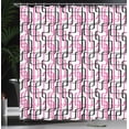 thumbnail image 3 of Ambesonne Geometric Shower Curtain, Wavy Lines Funky, 69"Wx84"L, Hot Pink White Black, 3 of 4