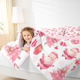 thumbnail image 4 of Manfei Girly Santa Claus Queen Comforter Set for Kid, Pink Xmas Tree Bedding Comforter Set, Kawaii Christmas Cartoon Reversible Bedding Set, Super Cozy Room Decor, 3-Piece, 4 of 8