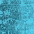 thumbnail image 1 of Ahgly Company Indoor Square Oriental Light Blue Industrial Area Rugs, 6' Square, 1 of 4