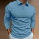 thumbnail image 1 of pstuiky Camisas de invierno de manga larga para hombre, Camisa de color liso para hombre, jersey con solapa y botones de tira vertical, manga larga salir tops l, 1 of 6