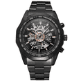 thumbnail image 1 of Reloj de pulsera mecánico automático para hombre con correa de acero inoxidable (negro), 1 of 7