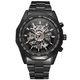 thumbnail image 1 of Reloj de pulsera mecánico automático para hombre con correa de acero inoxidable (negro), 1 of 7