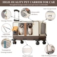 thumbnail image 4 of ManyFun Pet Trolley Case for Cat Dogs Foldable Pets Soft Sided Carriers with Four Wheels Cats Rolling Carrier Telescopic Handle and Shoulder Strap (Beige Brown), 4 of 7