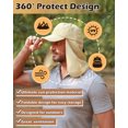 thumbnail image 2 of Sun Blocker Unisex Sun Hat with Neck Flap Large Brim Packable Summer Beach Fishing Cap, 2 of 7