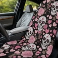thumbnail image 4 of Xixirimido Pink Heart Roses Sugar Skull Sweat Towel Car Seat Cover for Gym Workout Athletic Running Towel for Outdoor Sports Universal Auto Front Seat Protector for Trucks, SUV, 2Pack, 4 of 8