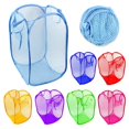 thumbnail image 4 of Newest Upgraded Colorful Cylindrical Laundry Cloth Basket Folding Breathable Washable Net Grid Collapsible Clothes Hamper With Portable Strap Random Color, 4 of 4