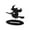 Witch Broom, variant on Halloween Silhouette Decoration Scary Silhouette Statue Silhouette Figurine Scary Sculpture for Office Table Centerpiece Indoor Decorations Cat