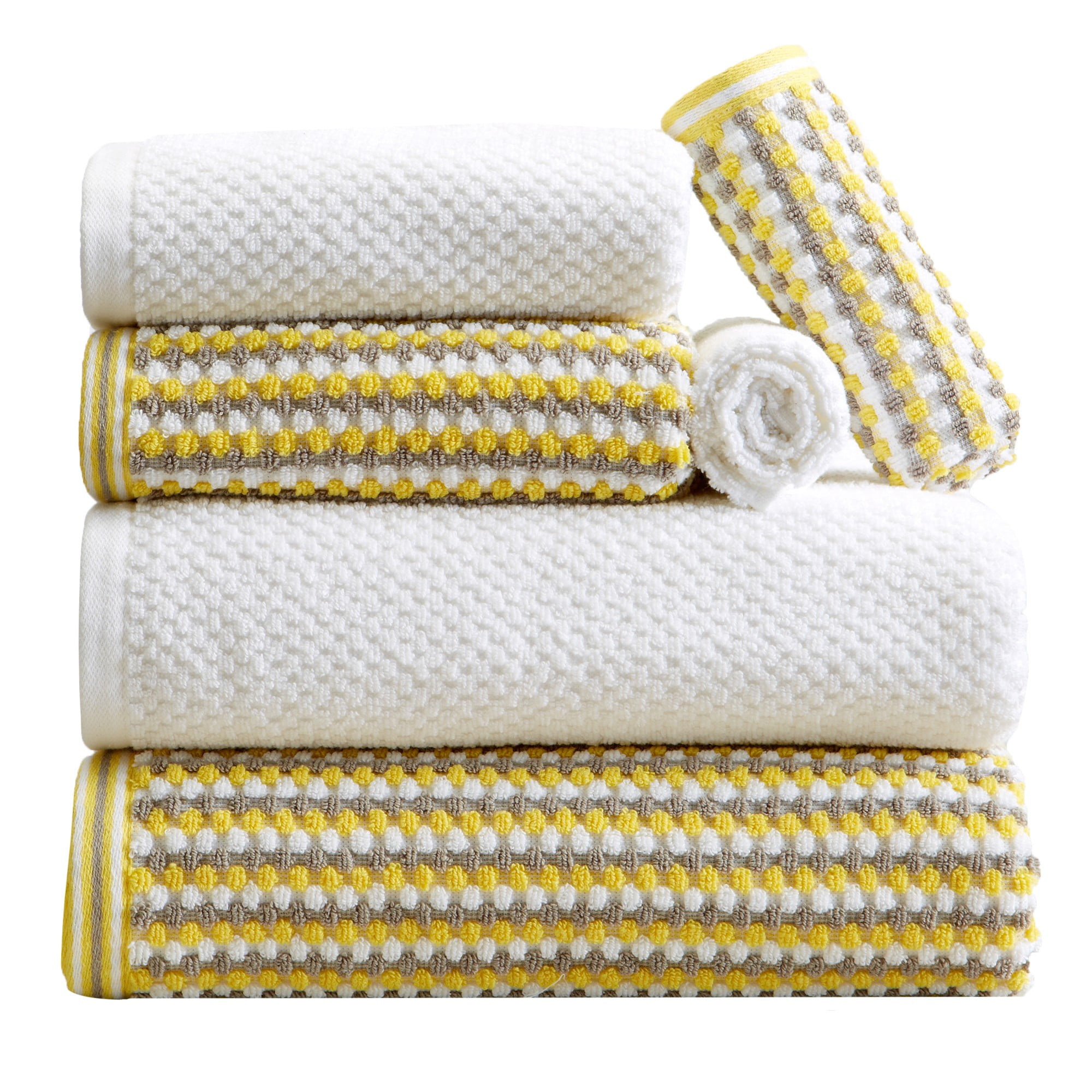Great Bay Home 100 Cotton MultiStriped Bath Towel Sets
