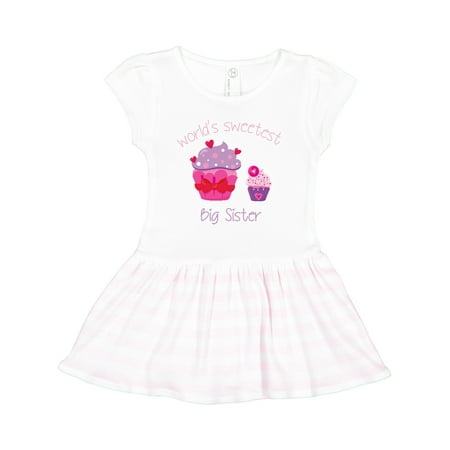

Inktastic World s Sweetest Big Sister Gift Toddler Girl Dress