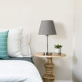 thumbnail image 6 of Haitral Bedside Lamps Set of 2 with Metal Base Fabric Lamp Shade, Modern Nightstand Lamps Black/Silver, 6 of 7