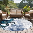 thumbnail image 4 of Round Rug 7Ft Washable Non-Slip, Nautical Blue Octopus Circle Area Rugs for Living Room Bedroom, Coastal Ocean Summer Boat Indoor Floor Mats Carpet Runner for Home Decor Aesthetic, 4 of 8