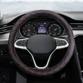 thumbnail image 5 of Car Steering Wheel Cover Universal Fit 38cm, Carbon Fiber Texture Anti-Slip Grip Handle Protector, Durable Artificial Leather Steering Wheel Cover for All Season Driving, 5 of 6