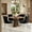 Black, variant on Katboc Modern Dining Table and Chairs Set, 43in Round MDF Wood Grain Table with 4 Velvet Upholstered Chairs, Stainless Steel Legs and Nailhead Trim, Minimalist for Dining Room, Brown and Gray