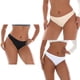 thumbnail image 4 of 3 piezas de bragas de cintura baja para mujer, transpirables, de nailon y licra, color puro, con forro de algodón, color mixto, talla XL, 4 of 12