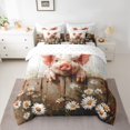 thumbnail image 2 of Manfei 3D Farm Pig Twin Bedding Sets 7-Piece for Kids, Vibrant Groovy Flower Floral Bedding Comforter Set, Western Lake House Reversible Sheet Sets, Super Cozy Room Decor, 2 of 7