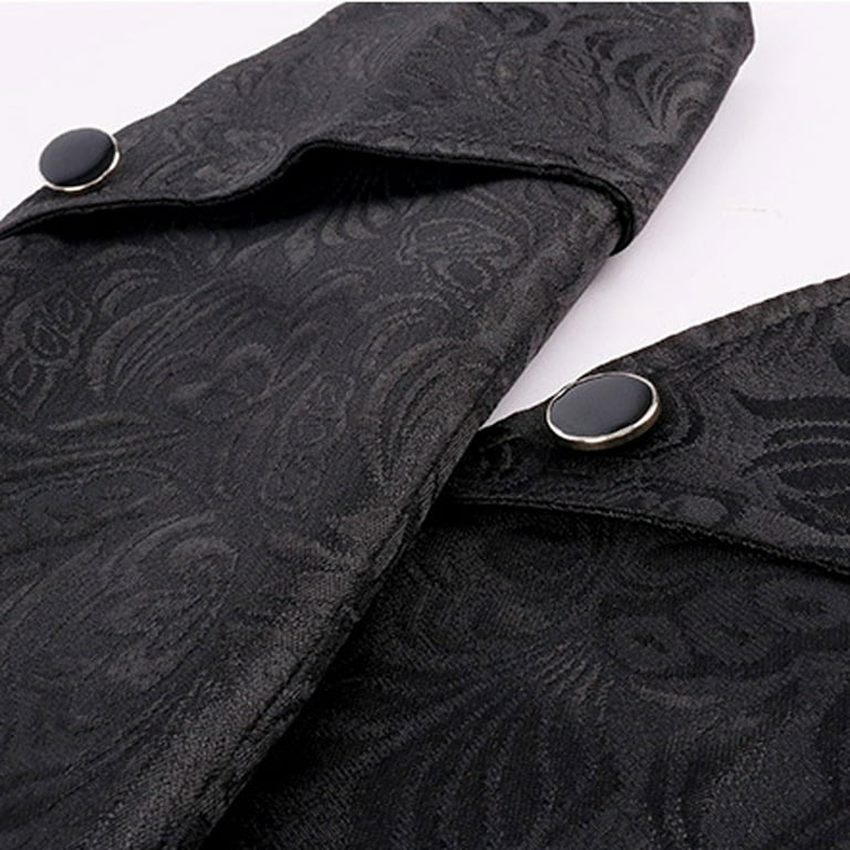 Olyvenn Winter Warm Men's Gothic TailCoat Steampunk Retro Tail Coat  Medieval Lapel Court Dress Slim Coat Outwear Padded Sports Fitness Overcoat  Black