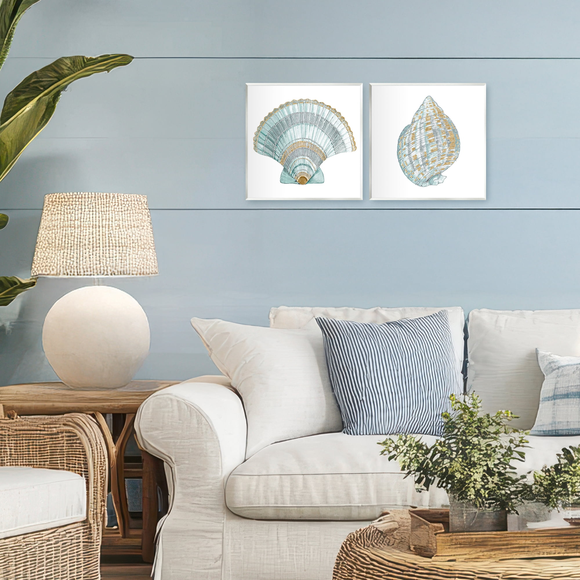 Stupell Industries Regal Clam Shell Duo 2 Piece Wall Plaque Art Set, design by Lorenzo Collective