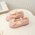thumbnail image 3 of Girls' Princess Mary Jane Shoes, Soft Sole Leather, Lace Bow, Spring Autumn Dress Shoes, 3 of 4