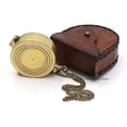 thumbnail image 3 of Rii Brand Brass Golden Color Engraved Compass with Leather Case Gift for Son, 3 of 6