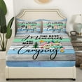 thumbnail image 3 of Erosebridal Happy Camping Sheet Set Twin,Rustic Cabin Bedding Sets Twin Size,Adventure Camper Twin Sheet Sets,Lightweight Lodge Room Decor,3pcs, 3 of 7