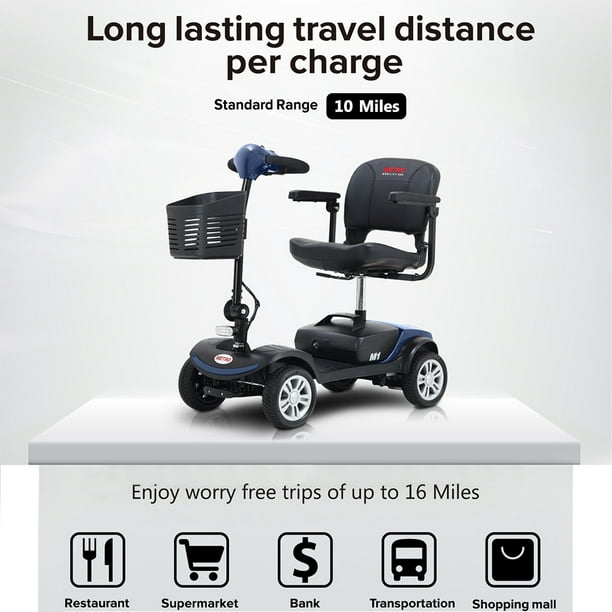 for Seniors, Heavy Duty Electric Scooters with 300W Lightweight Compact Motorized Scooter with Headlights, Outdoor Travel Scooter With wheels, Blue, SS113 - Walmart.com