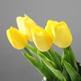 thumbnail image 5 of 10 Ramo de Tulipanes Artificiales de PU Oso de Fresa Tacto Realista Amarillo, 5 of 5
